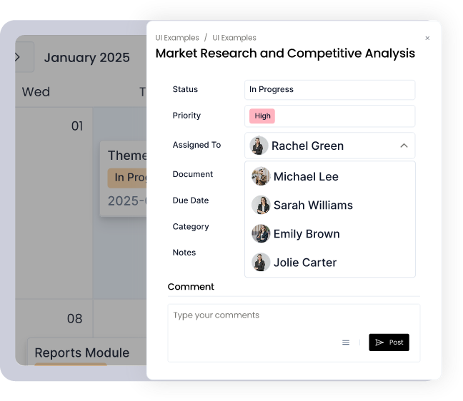 quick task creation & assignments